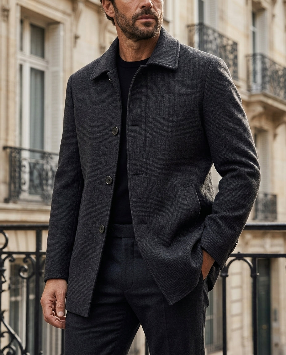 Jarrett | Three Button Wool Blend Overcoat