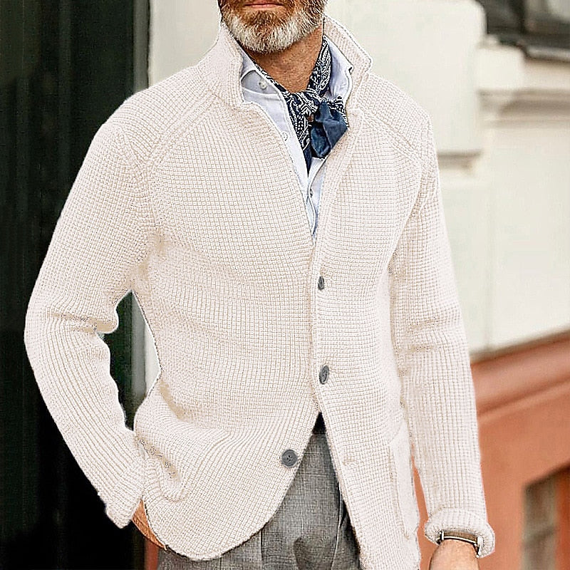 Judah | Textured Stand Collar Cardigan
