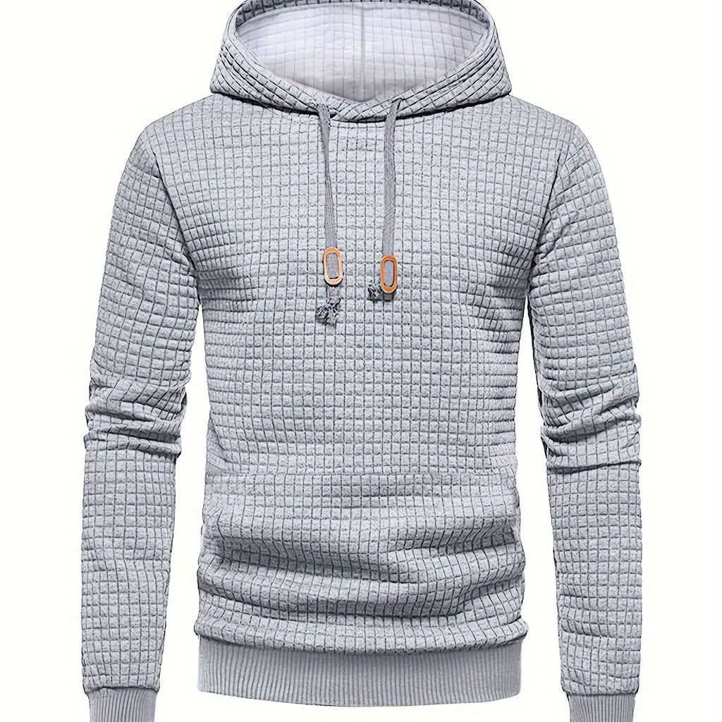 Men's waffle textured hooded pullover