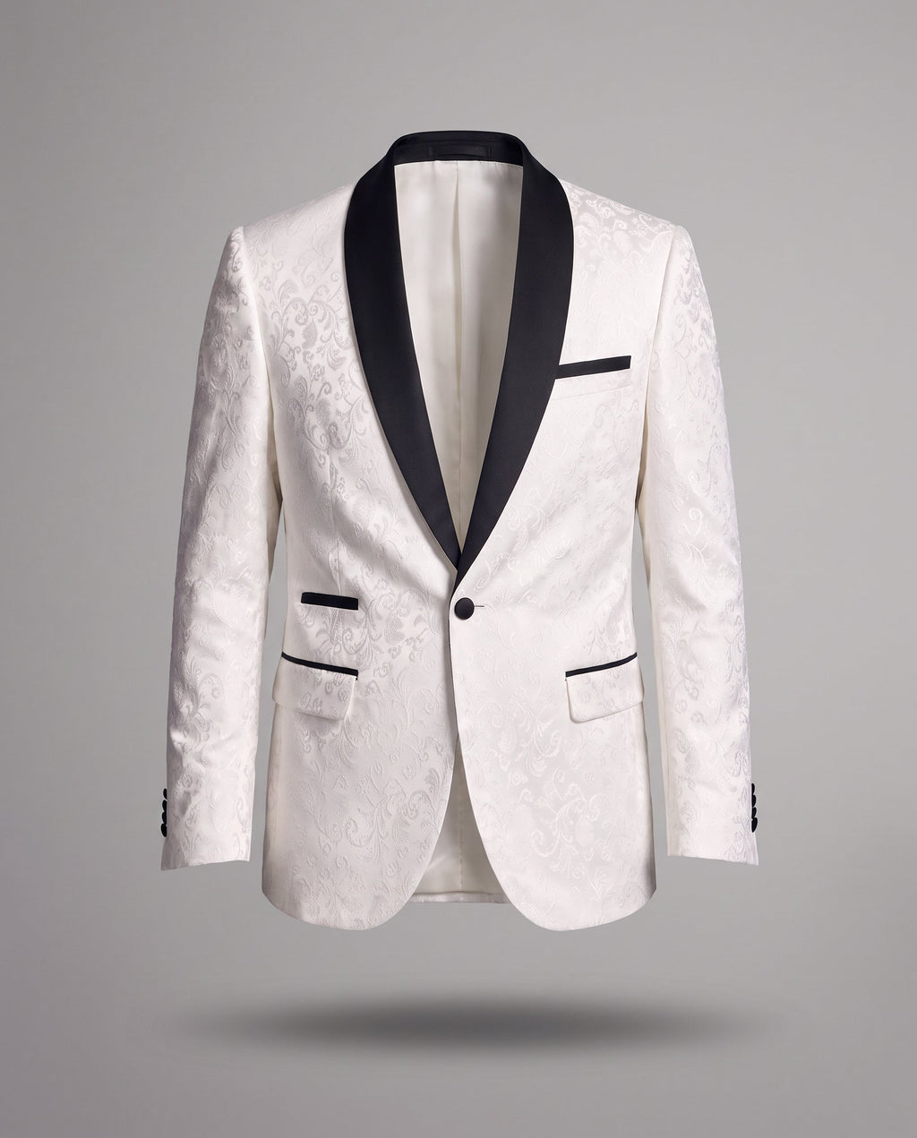 Men's embroidered tuxedo jacket with satin shawl lapel and single-button front - view 10