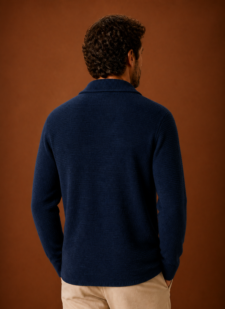 Men's open front knit cardigan, view 15