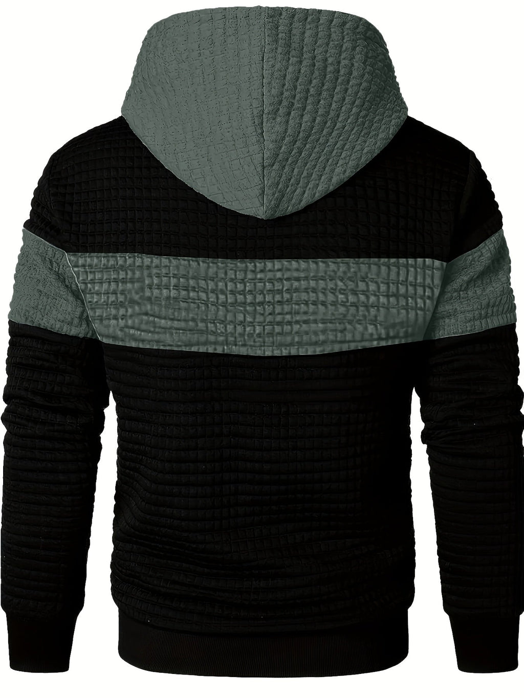Men's colour block textured hoodie, view 21