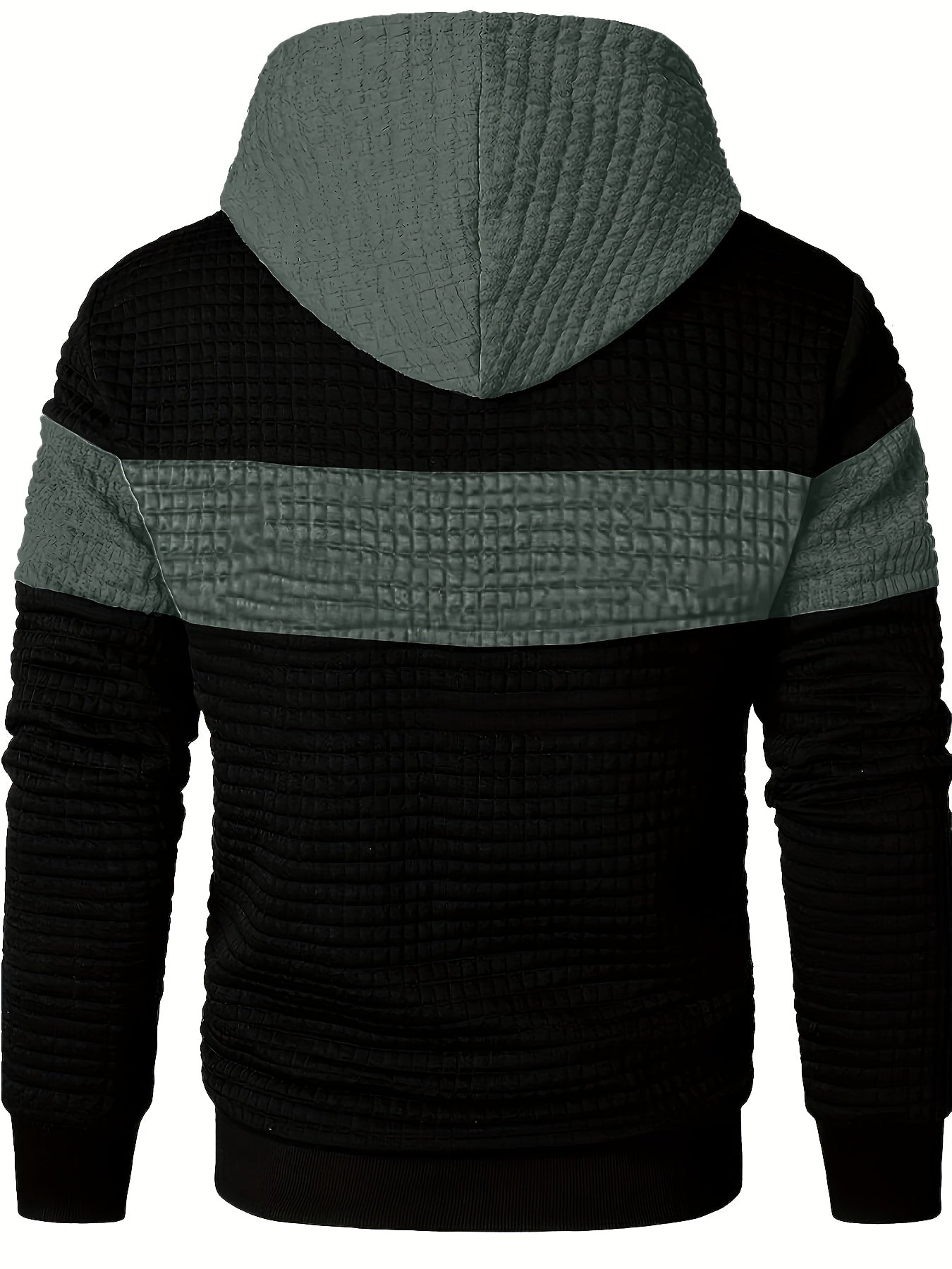 Men's colour block textured hoodie, view 21