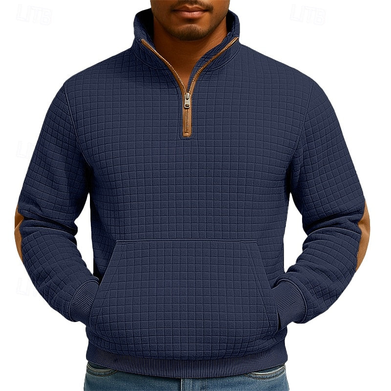 Pierce | Textured Knit Quarter Zip Pullover