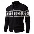 Men's fair isle zip cardigan, side view