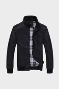 Men's stand collar zip up bomber jacket