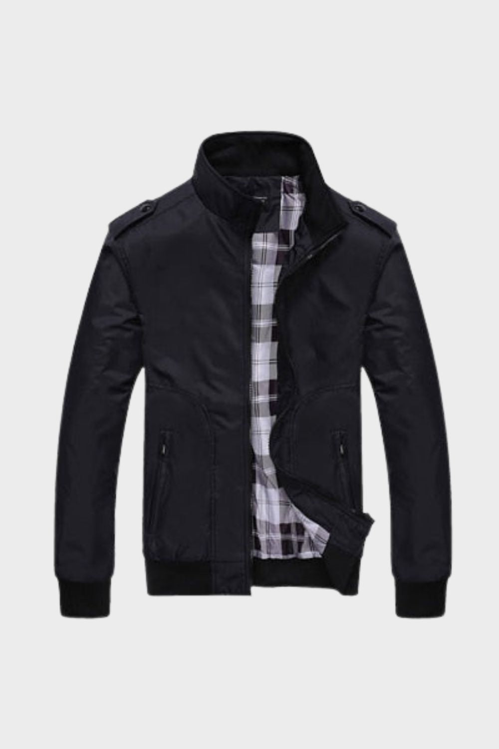 Men's stand collar zip up bomber jacket