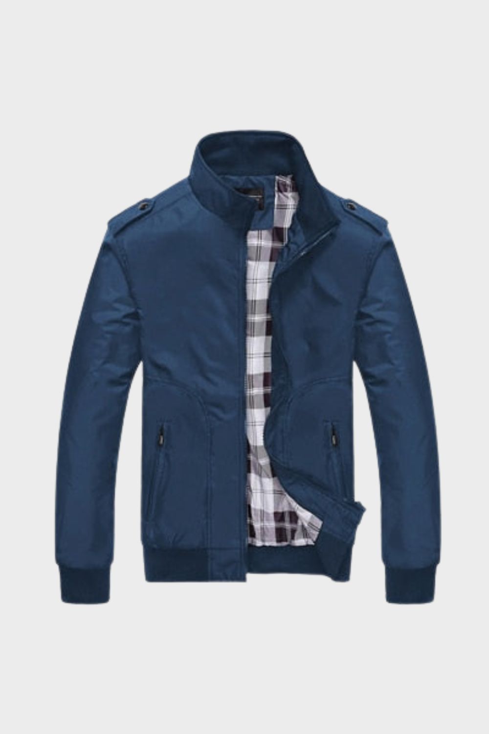 Men's stand collar zip up bomber jacket, view 6