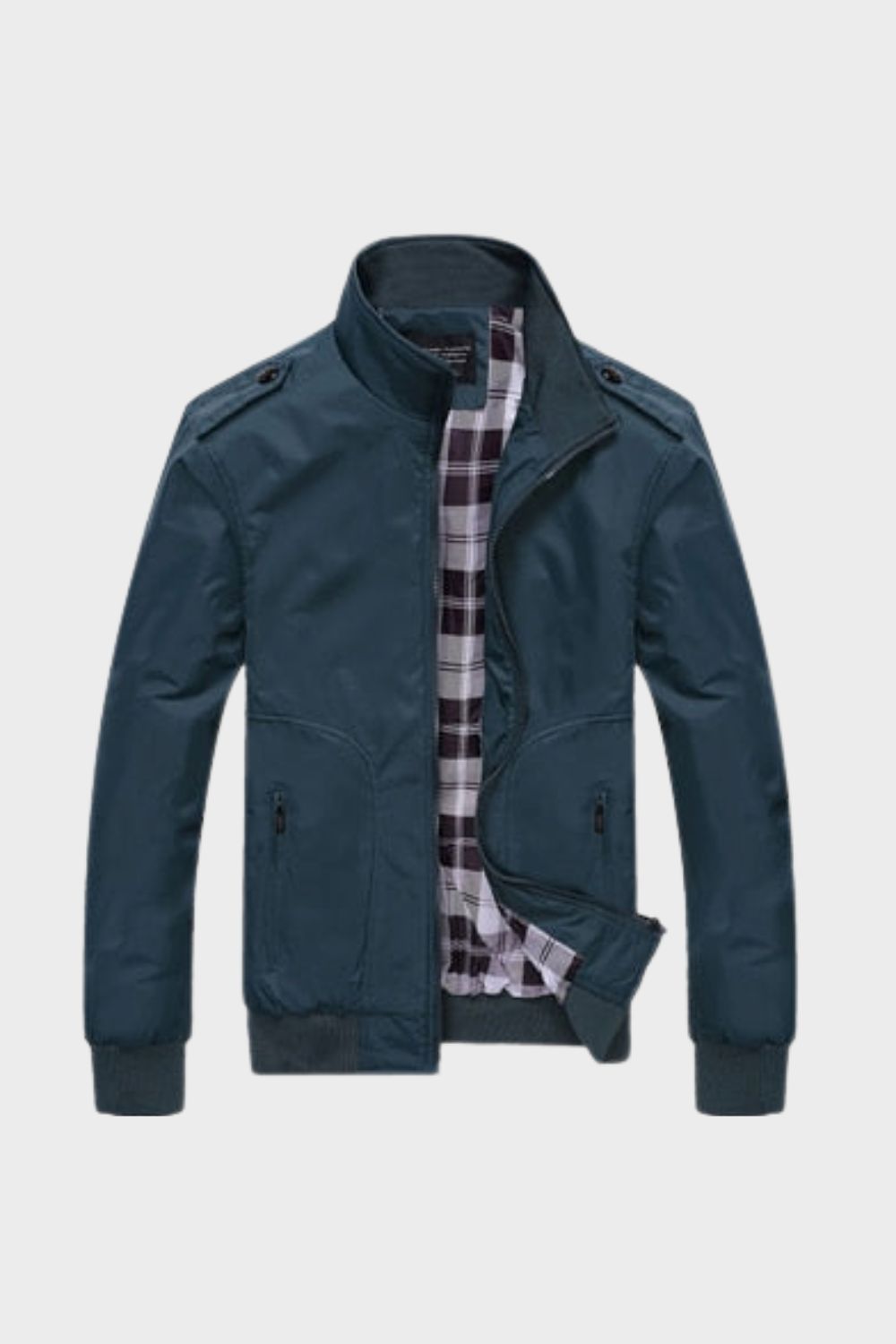 Men's stand collar zip up bomber jacket, view 8