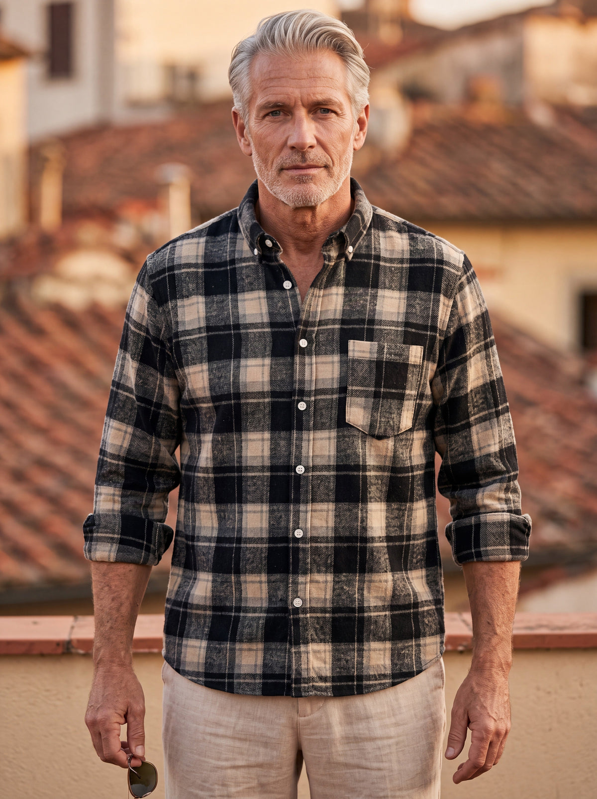 Sheridan | Brushed Plaid Flannel Button Up Shirt