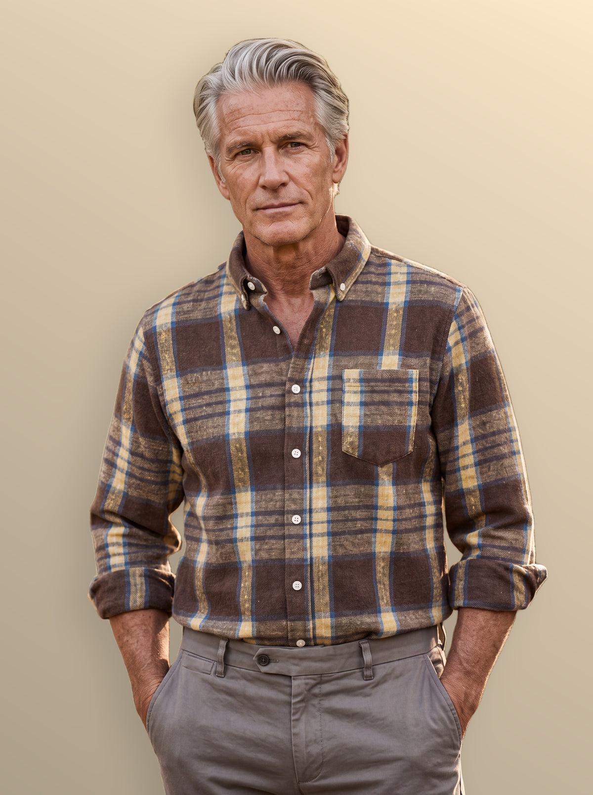 Sheridan | Brushed Plaid Flannel Button Up Shirt