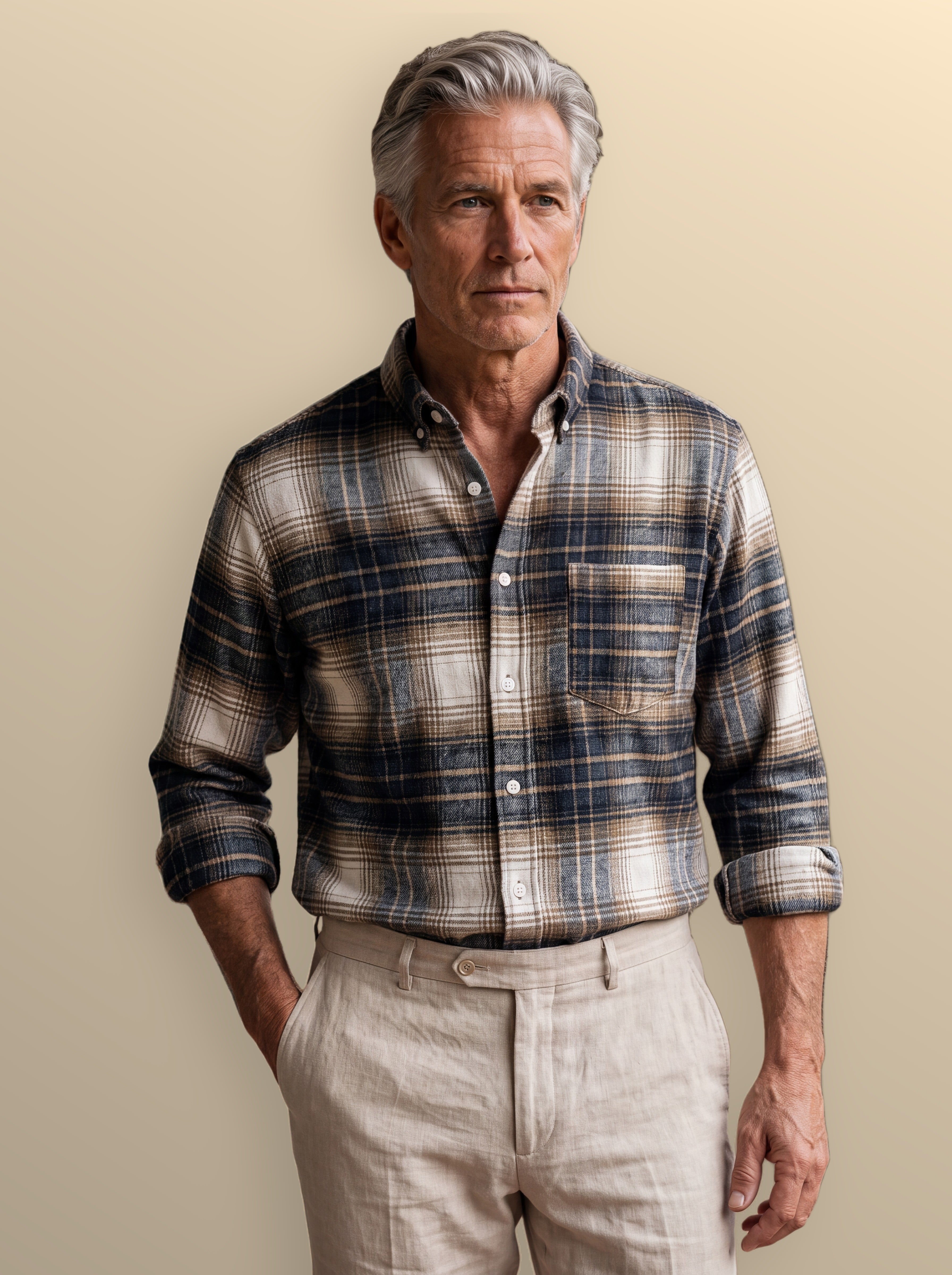 Sheridan | Brushed Plaid Flannel Button Up Shirt