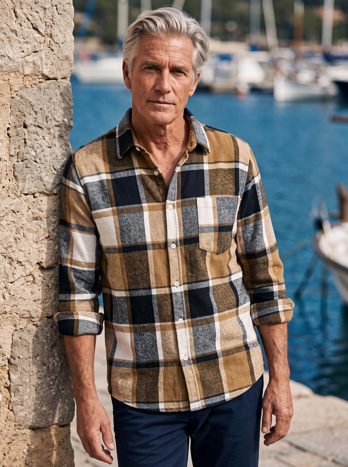Sheridan | Brushed Plaid Flannel Button Up Shirt
