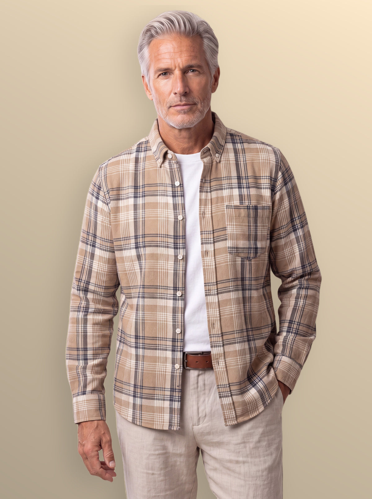 Sheridan | Brushed Plaid Flannel Button Up Shirt