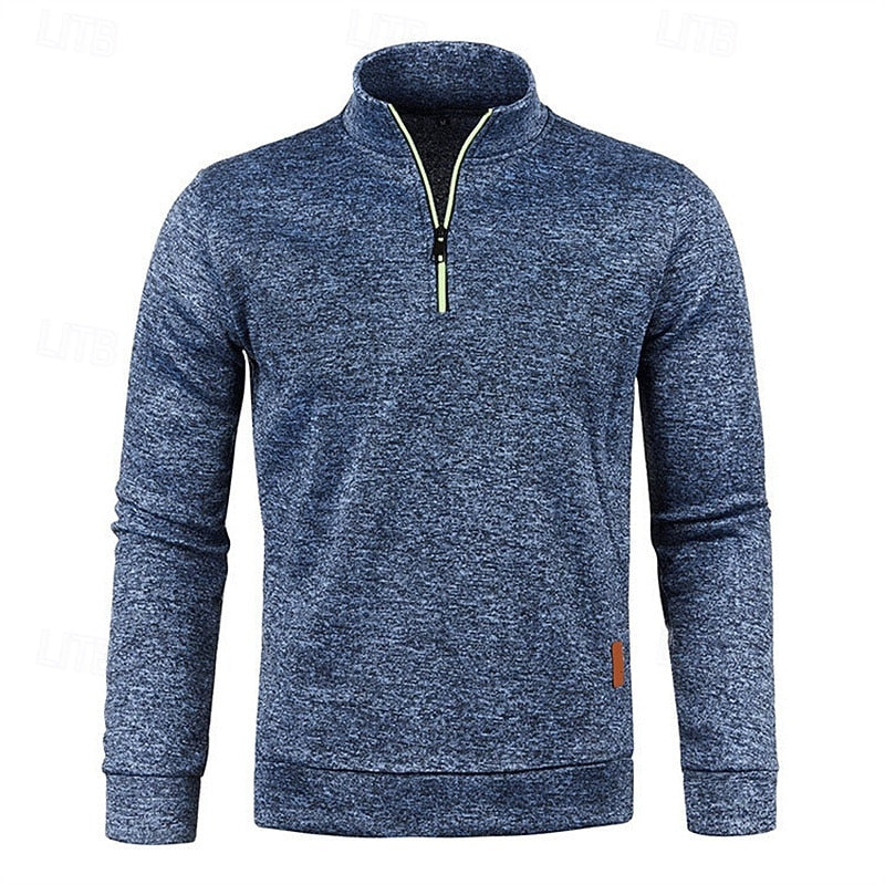 Men's textured quarter zip jumper, view 7
