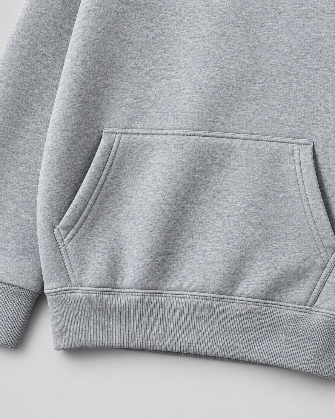 Men's fleece pullover hoodie with kangaroo pocket and ribbed cuffs - view 4