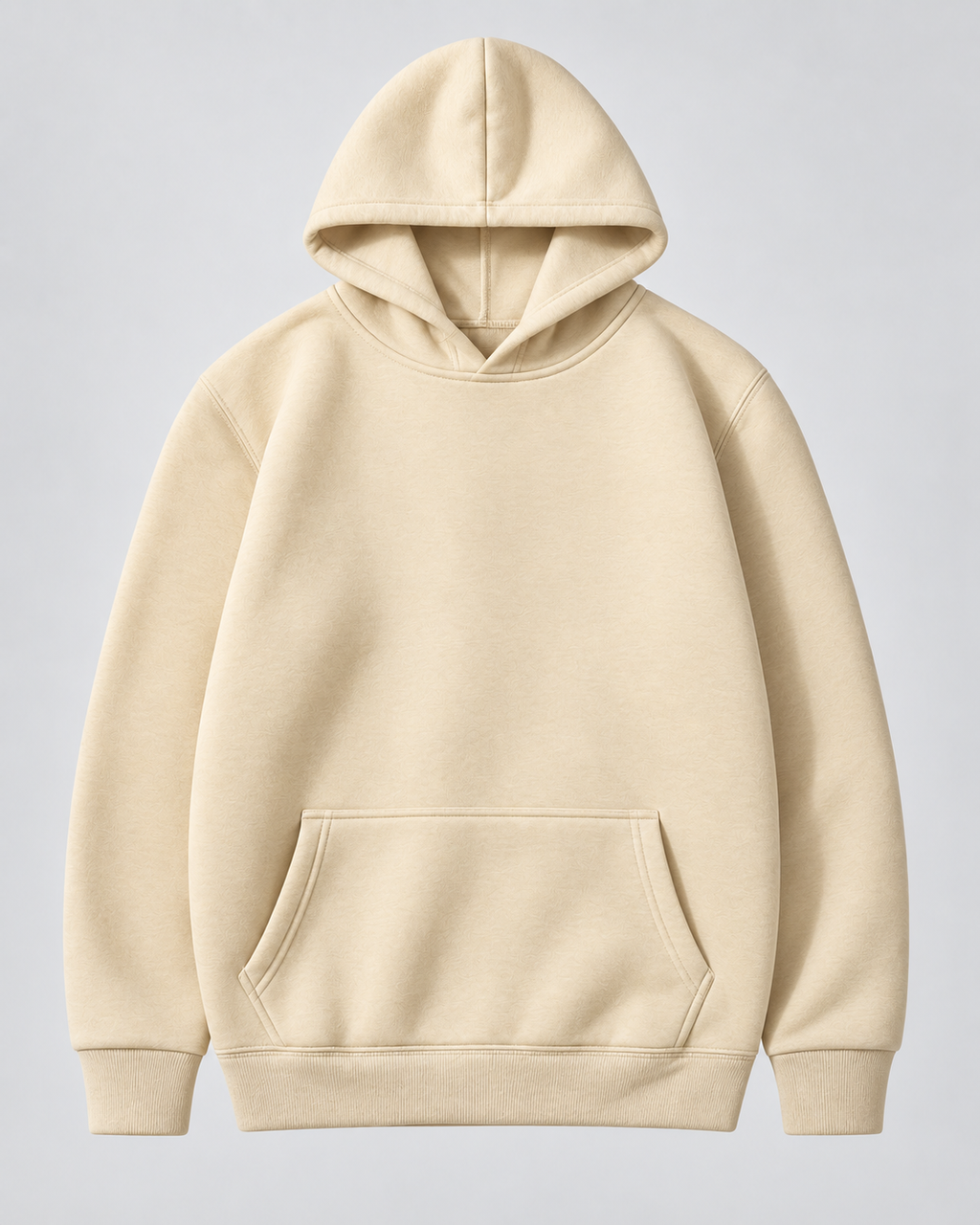Men's fleece pullover hoodie with kangaroo pocket and ribbed cuffs - view 5