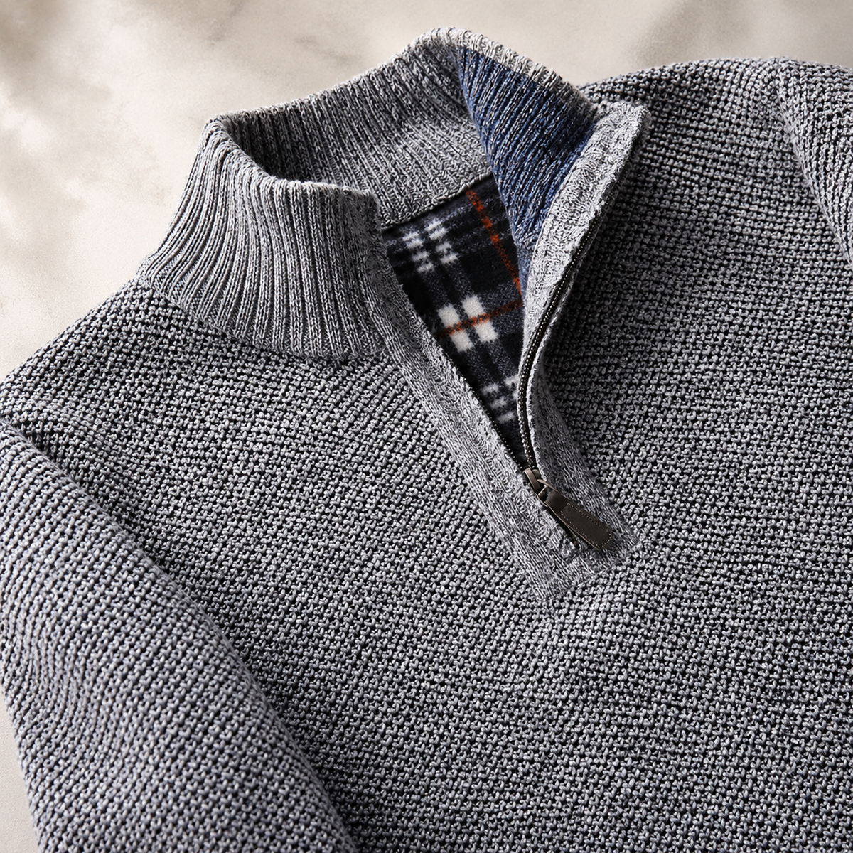 Abner | Marled Knit Half Zip Jumper