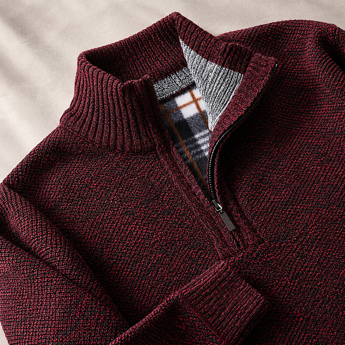 Abner | Marled Knit Half Zip Jumper
