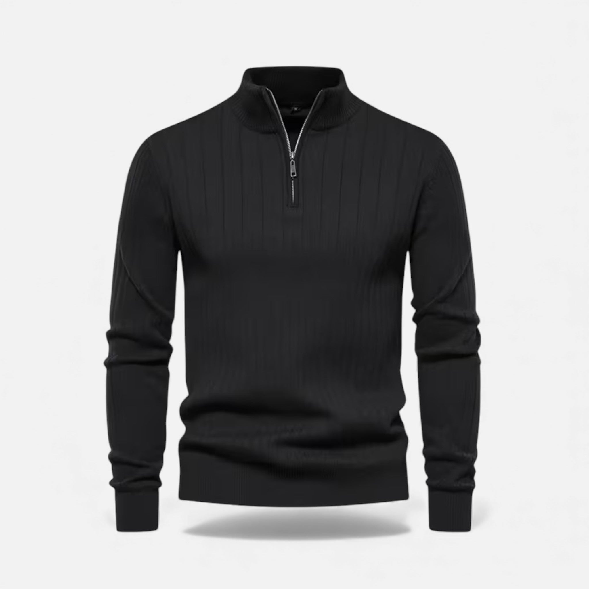 Men's long line zip knit cardigan