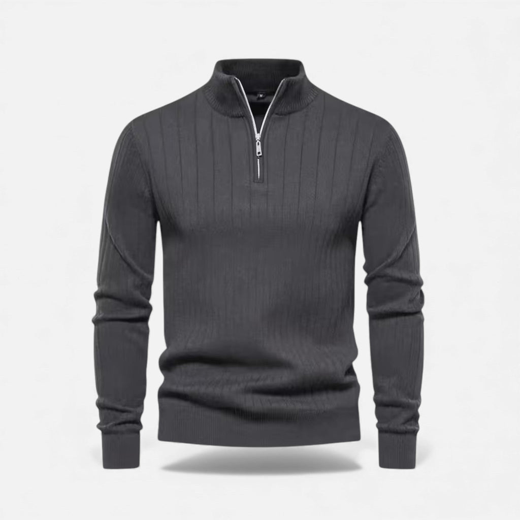 Men's long line zip knit cardigan, view 5
