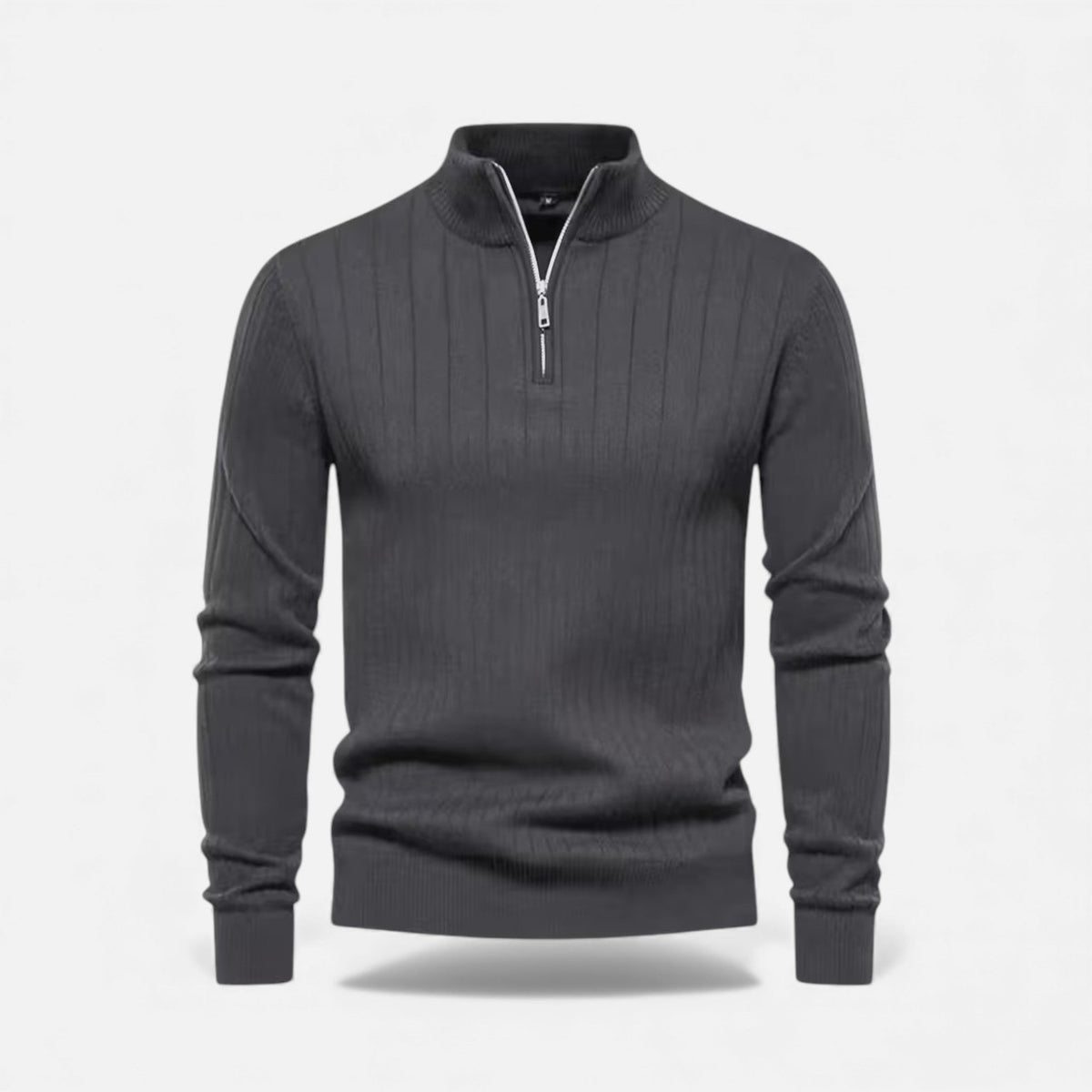 Men's long line zip knit cardigan, view 12