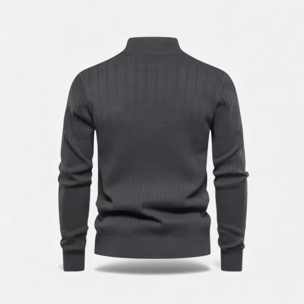 Men's long line zip knit cardigan, view 6