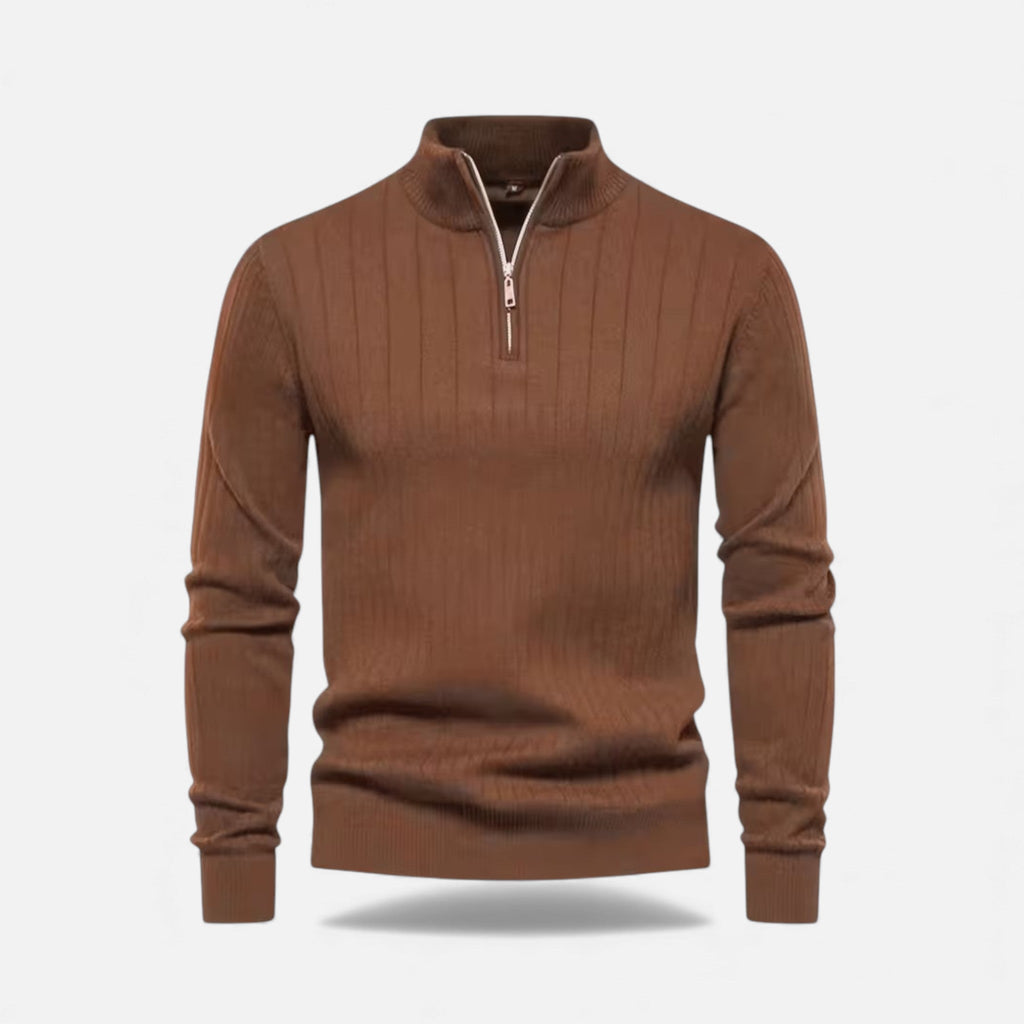 Men's long line zip knit cardigan, view 7