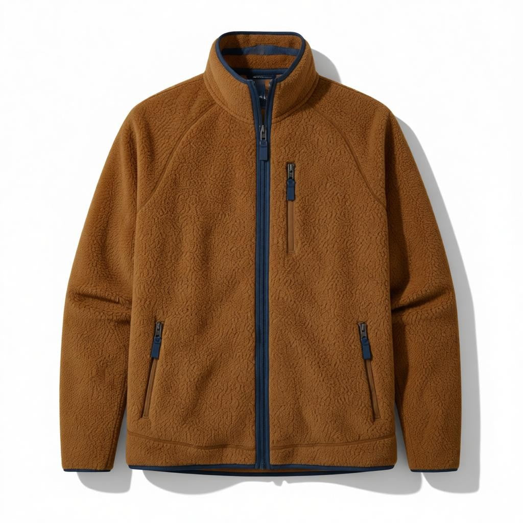 Men's sherpa fleece zip jacket, detail