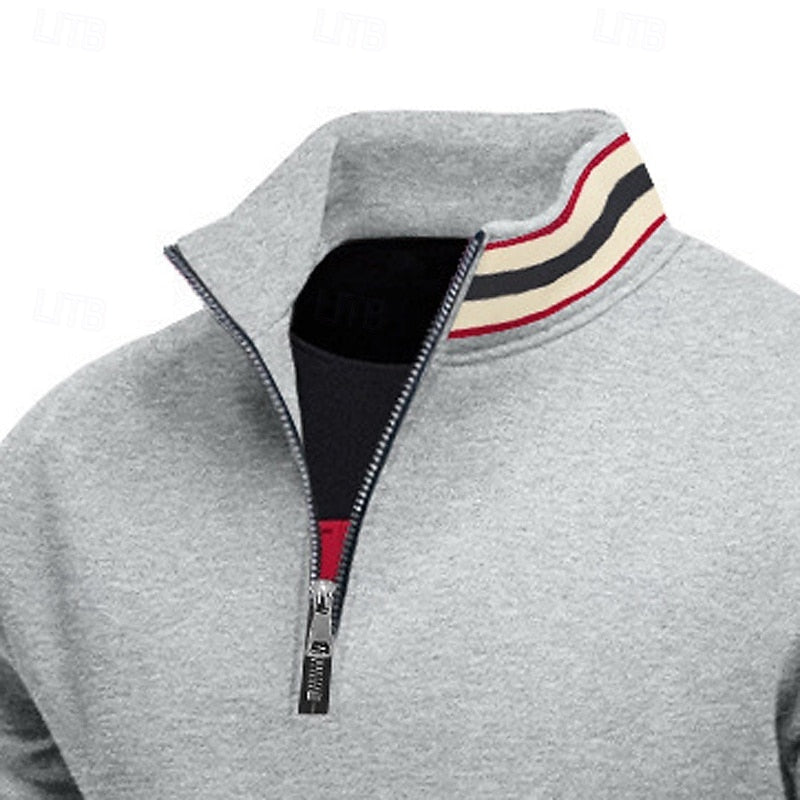 Men's stand collar quarter zip pullover, view 11