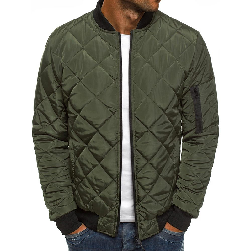 Men's diamond quilted bomber jacket