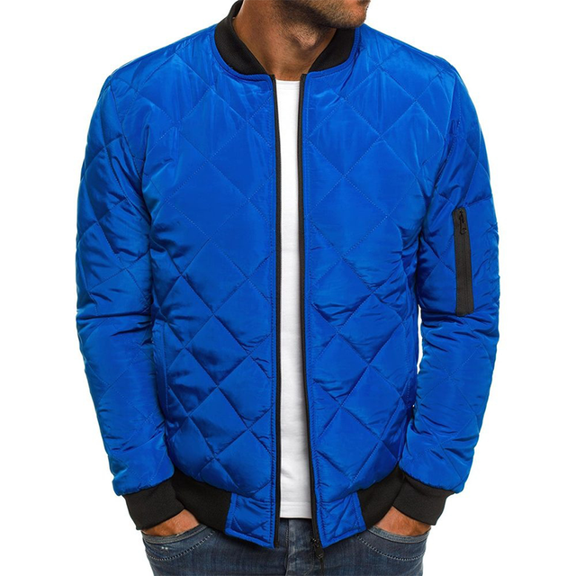 Men's diamond quilted bomber jacket, detail