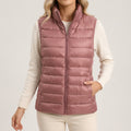 Women's quilted puffer gilet with stand collar and full zip