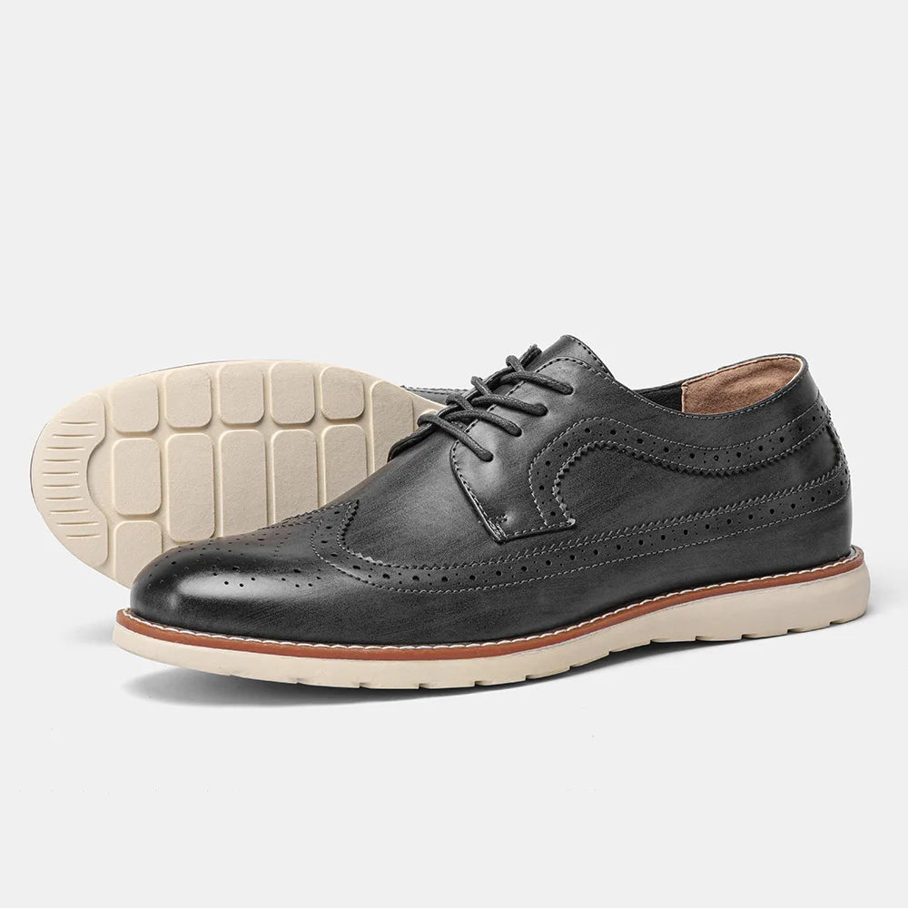 Men's classic leather dress shoes, detail
