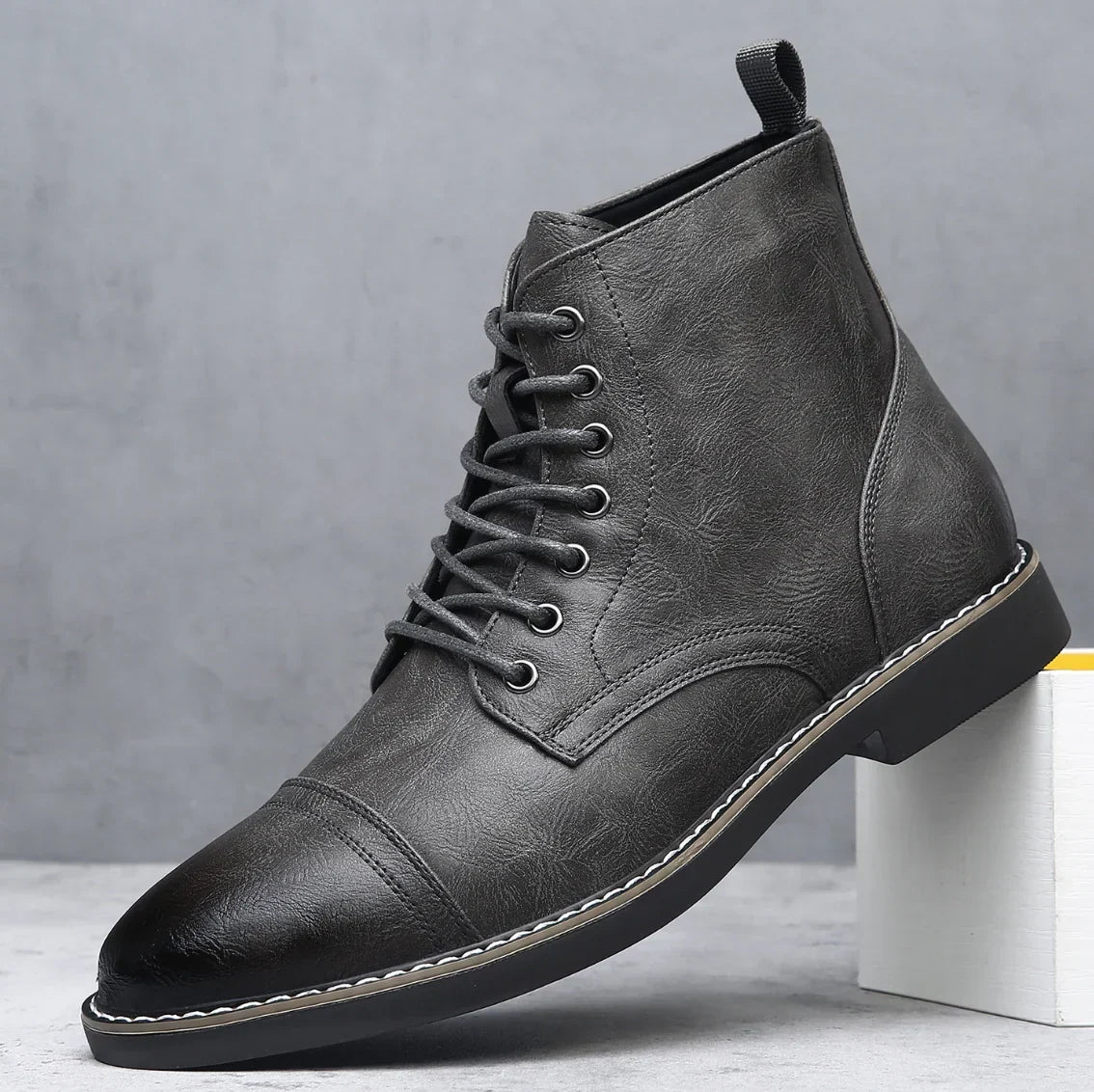Tobin | Cap Toe Leather Work Boots