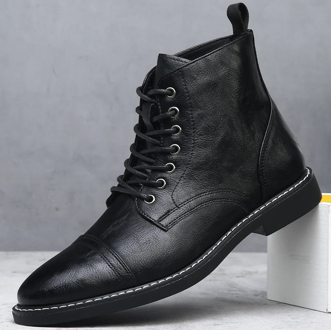 Tobin | Cap Toe Leather Work Boots