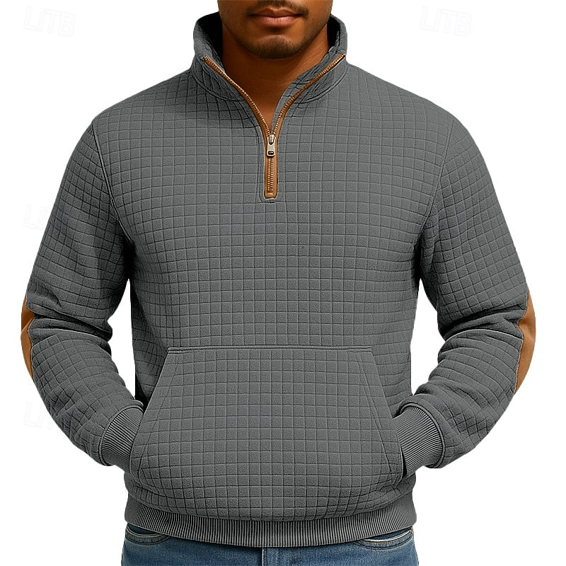 Pierce | Textured Knit Quarter Zip Pullover