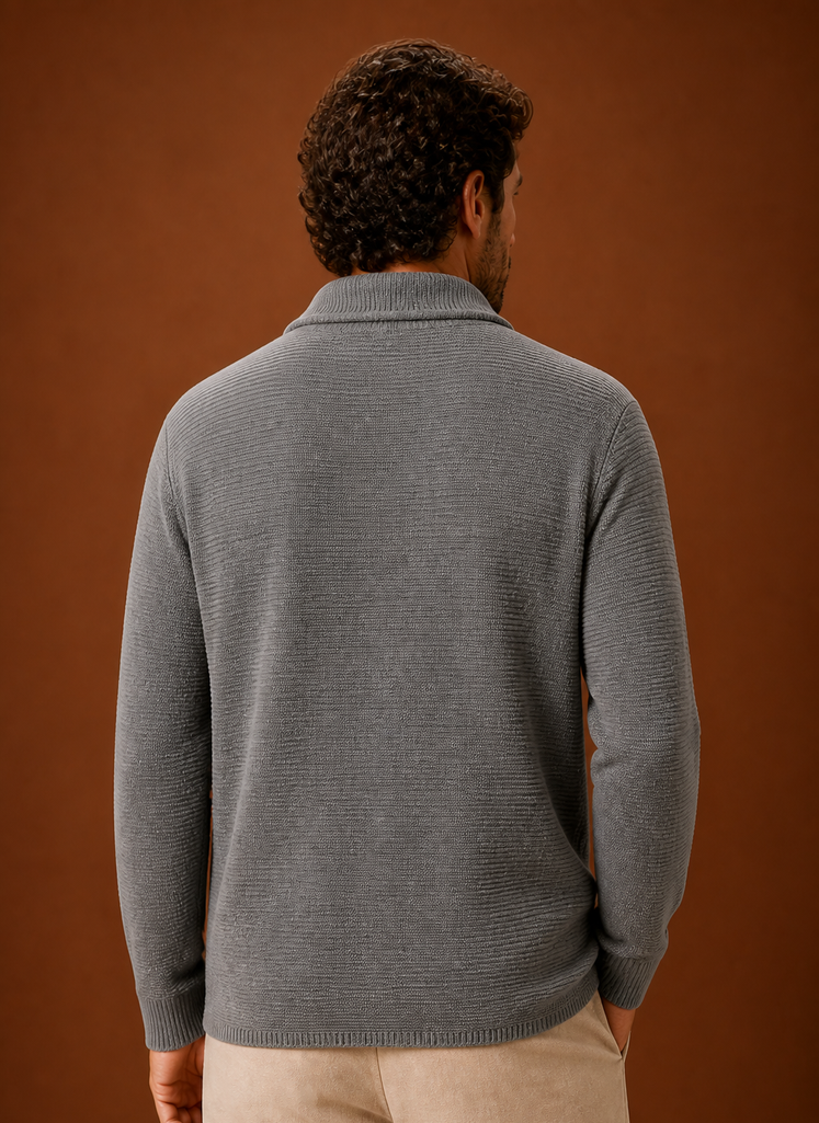 Men's open front knit cardigan, view 7