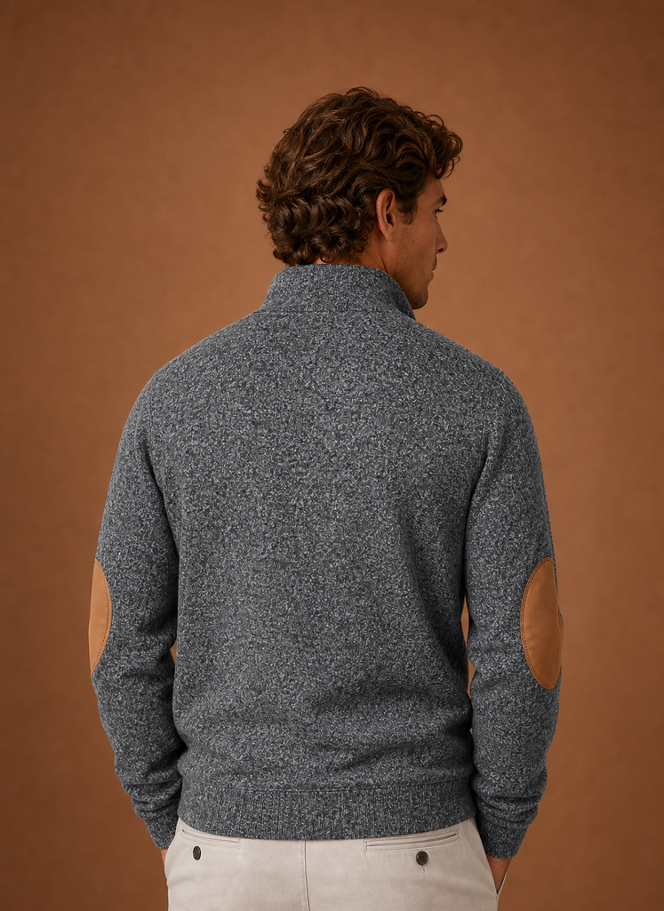 Men's mock neck layering jumper, side view