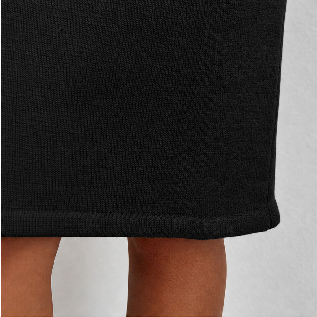Matching balloon sleeve sweater and fitted midi skirt set - view 9