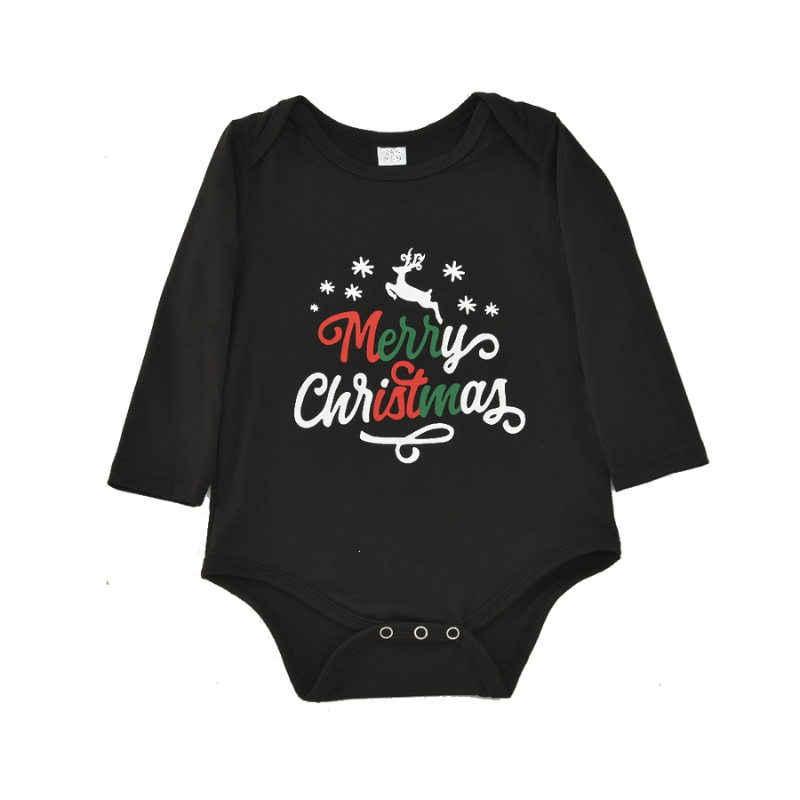 Christmas pajama set with black Merry Christmas tee and reindeer truck print jogger pants - view 7