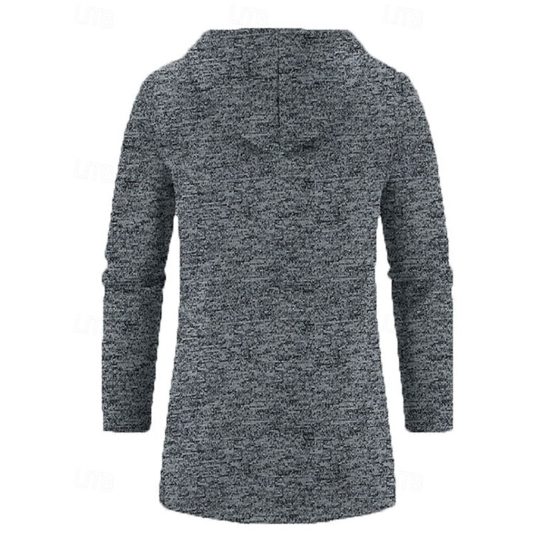 Men's long open front hooded jacket, view 12