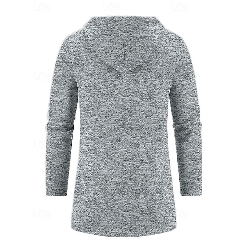 Men's long open front hooded jacket, view 8