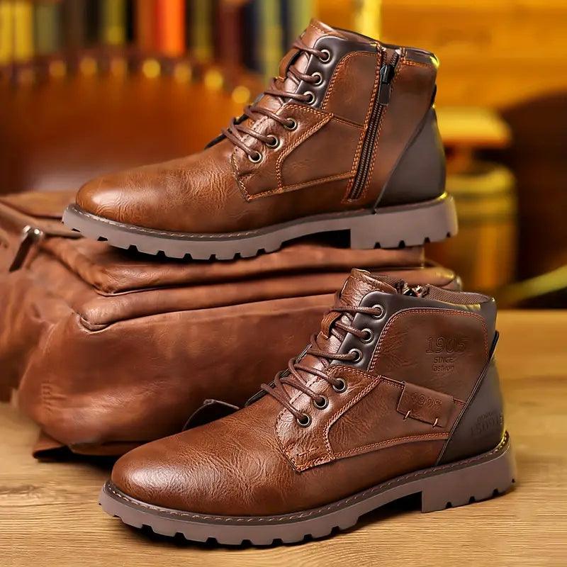 Roland | Side Zip Lace Up Ankle Boots