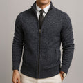 Men's stand collar zip knit cardigan