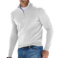 Men's slim fit zip neck stand collar jumper