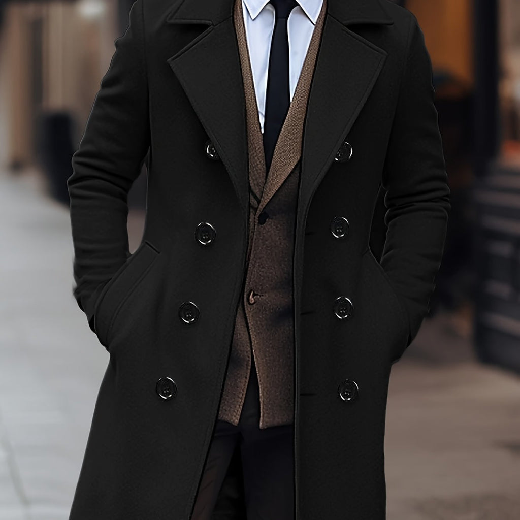 Men's double breasted winter trench coat