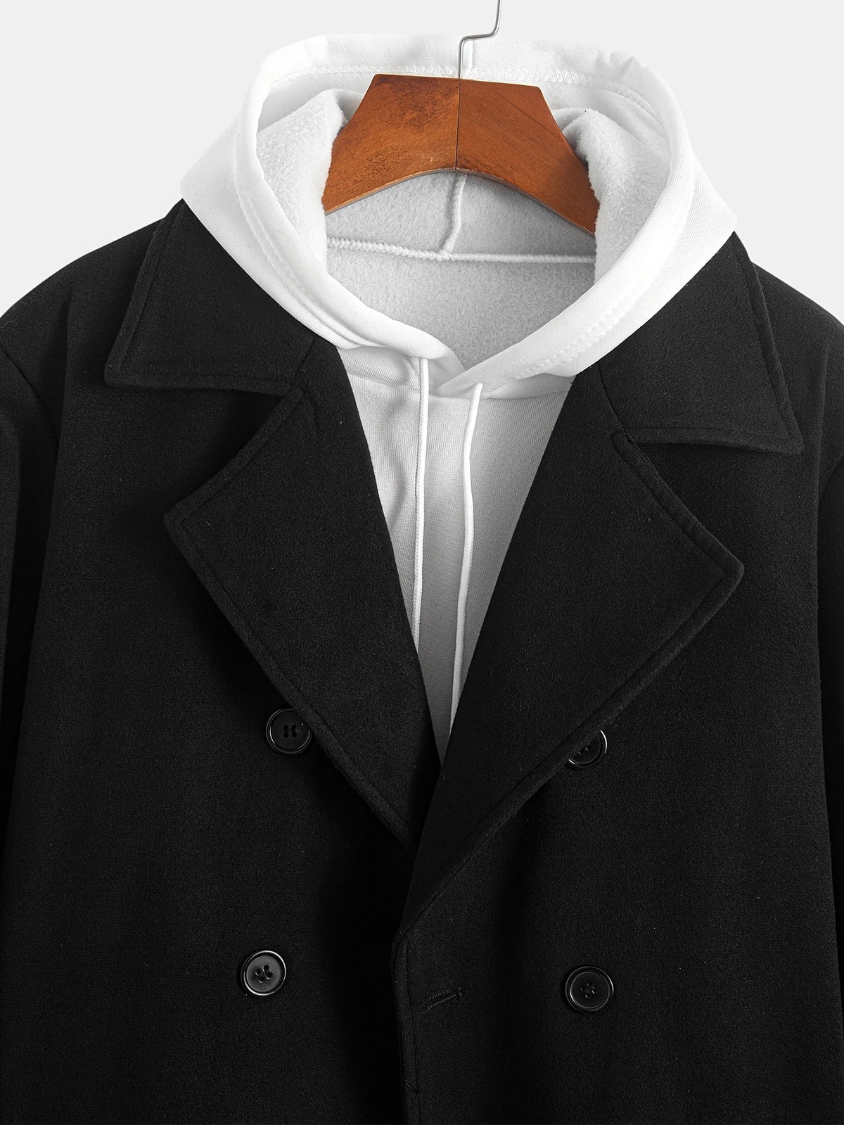 Men's double breasted winter trench coat, view 5