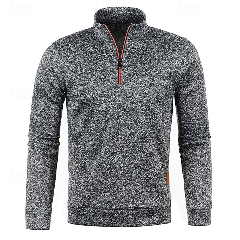 Men's textured quarter zip jumper, view 14