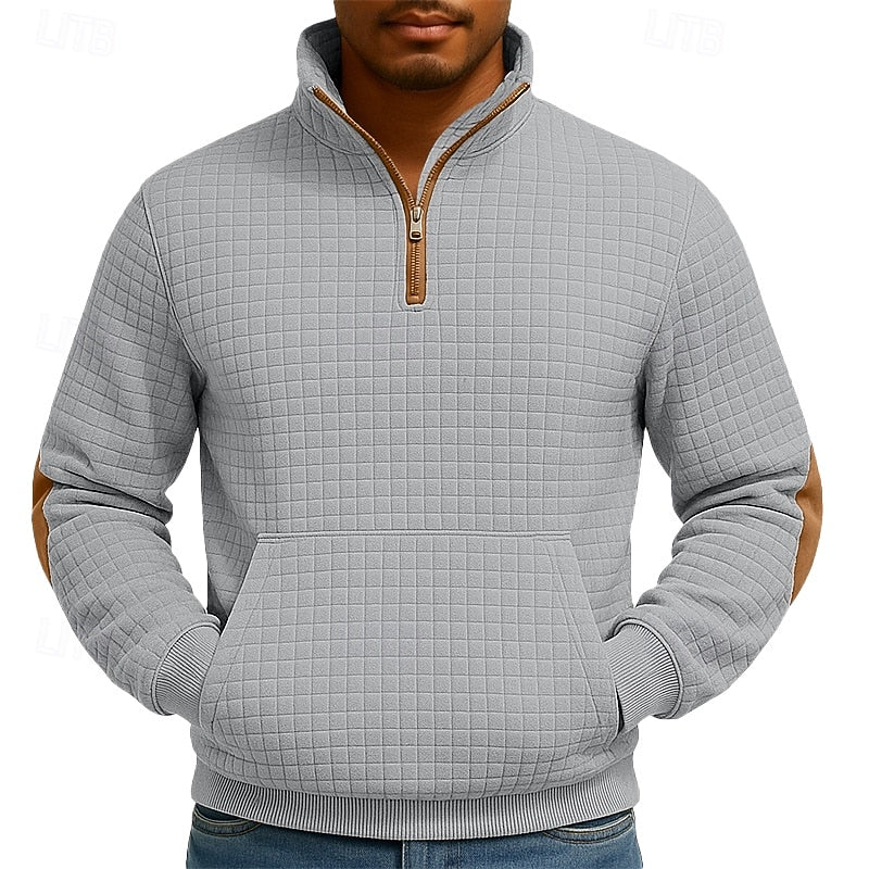 Pierce | Textured Knit Quarter Zip Pullover